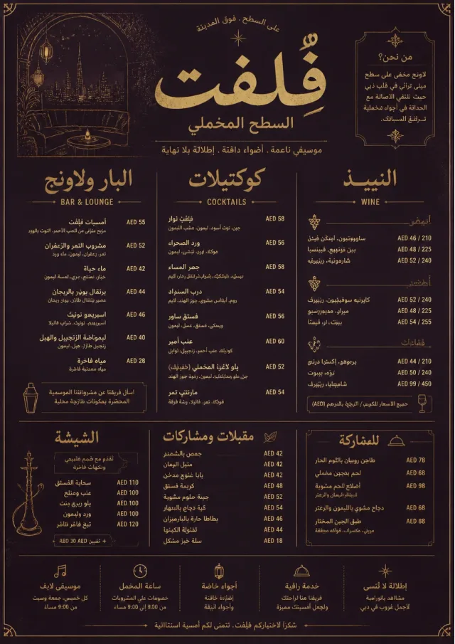 Lounge Velvet hotel-menu menu template preview