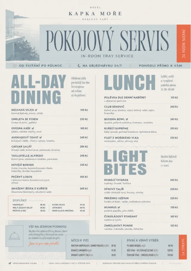 In-Room Tray Service hotel-menu menu template preview