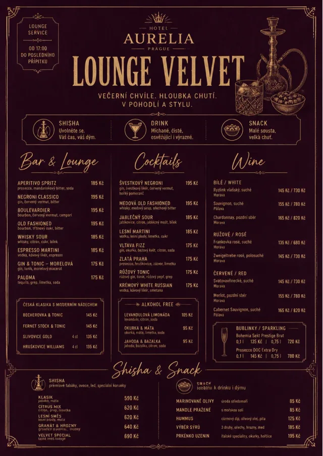 Lounge Velvet hotel-menu menu template preview