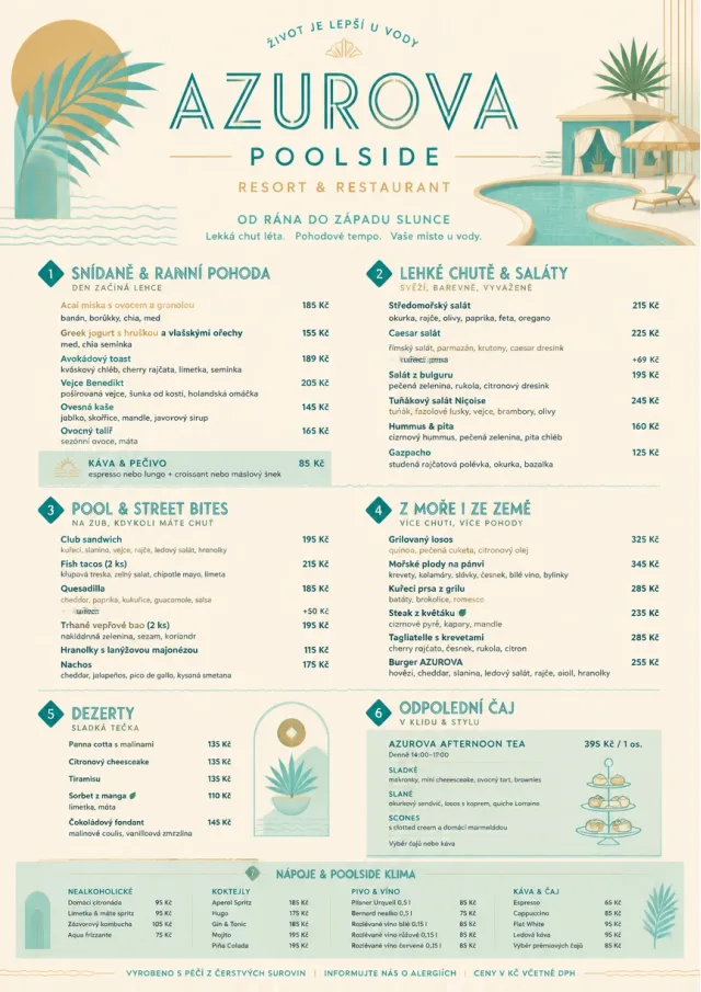 hotel resort poolside hotel-menu menu template preview