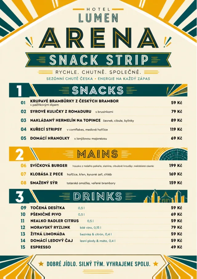Arena Snack Strip hotel-menu menu template preview