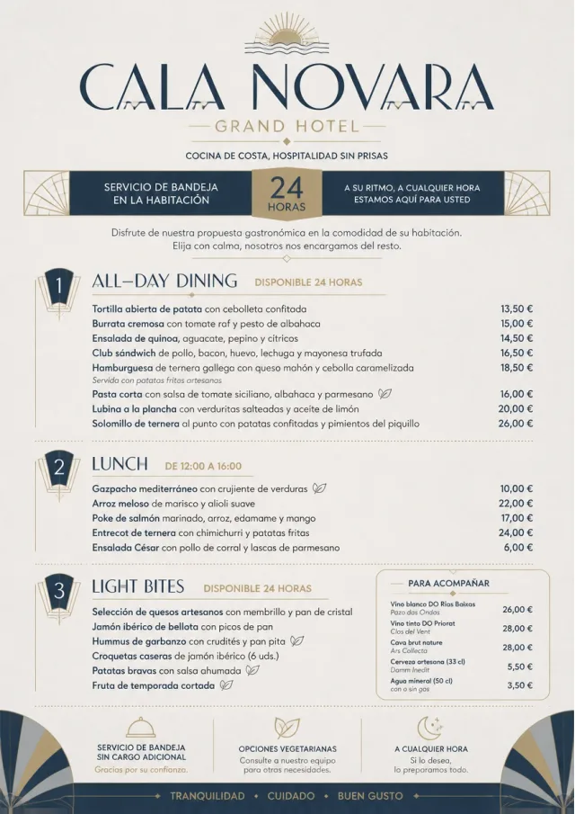In-Room Tray Service hotel-menu menu template preview