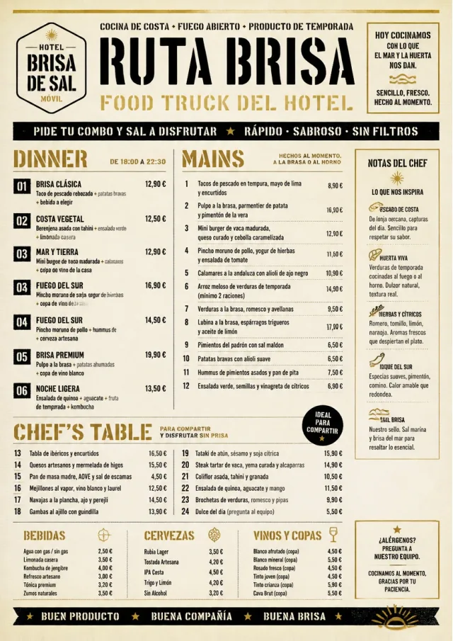 Food Truck Bold hotel-menu menu template preview