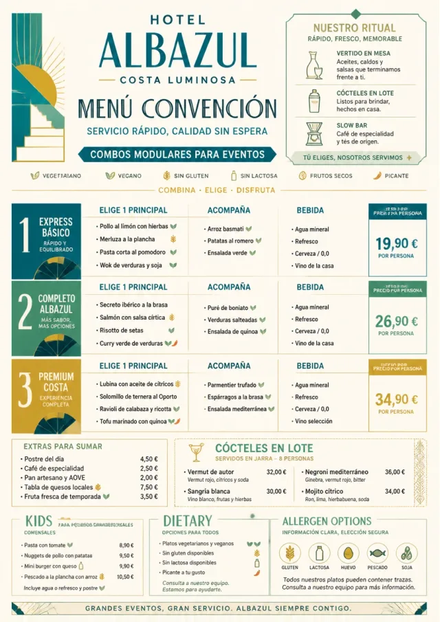 Convention Quick hotel-menu menu template preview