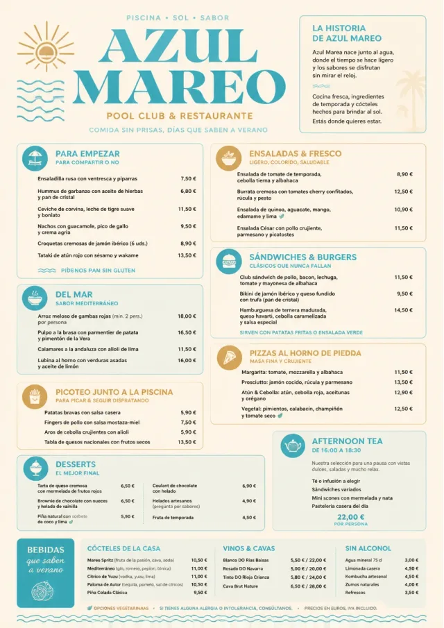 Resort Poolside hotel-menu menu template preview