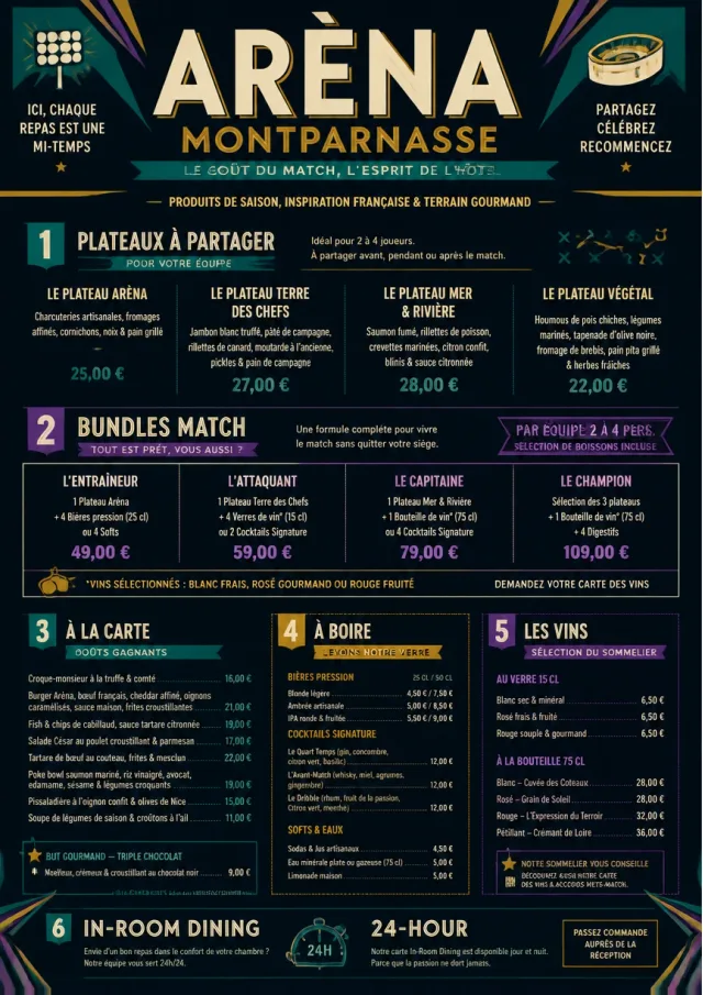 Sports Arena Energy hotel-menu menu template preview