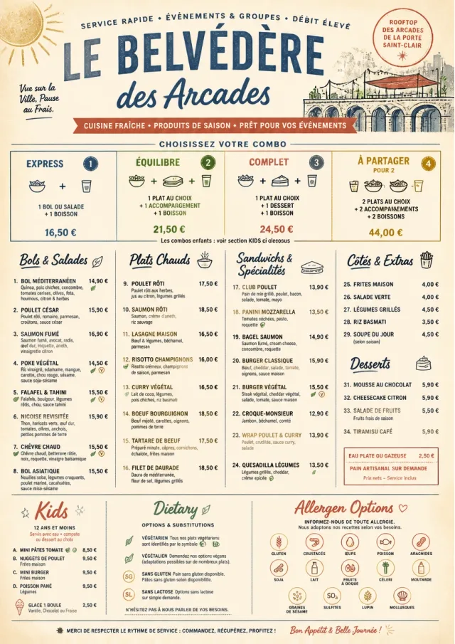 Convention Quick hotel-menu menu template preview
