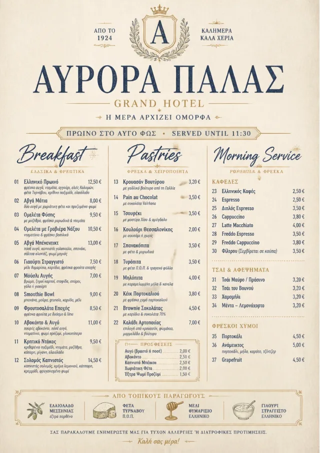 hotel grand hotel classic hotel-menu menu template preview