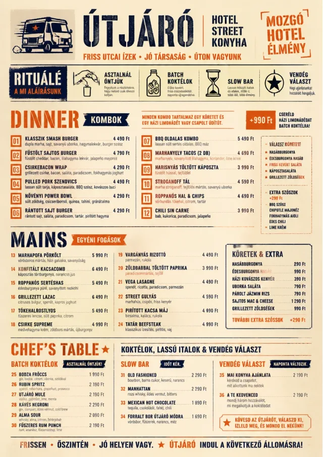 hotel food truck bold hotel-menu menu template preview