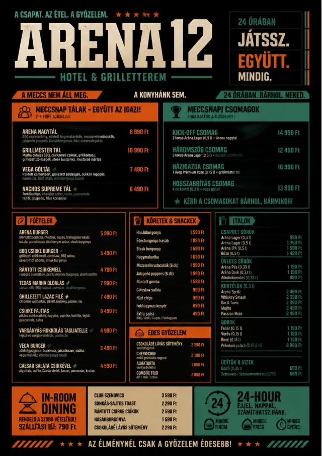 Sports Arena Energy hotel-menu menu template preview