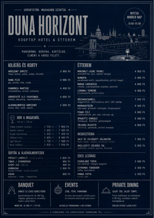 Rooftop Skyline hotel-menu menu template preview