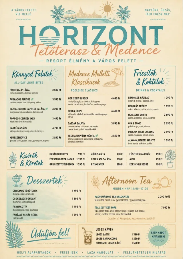 hotel resort poolside hotel-menu menu template preview