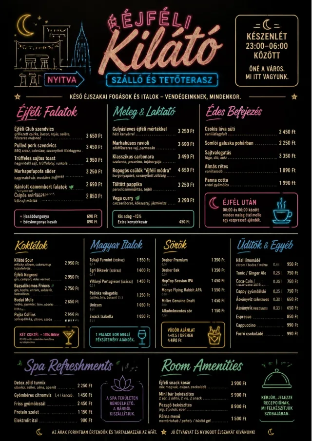 Late Night Service hotel-menu menu template preview
