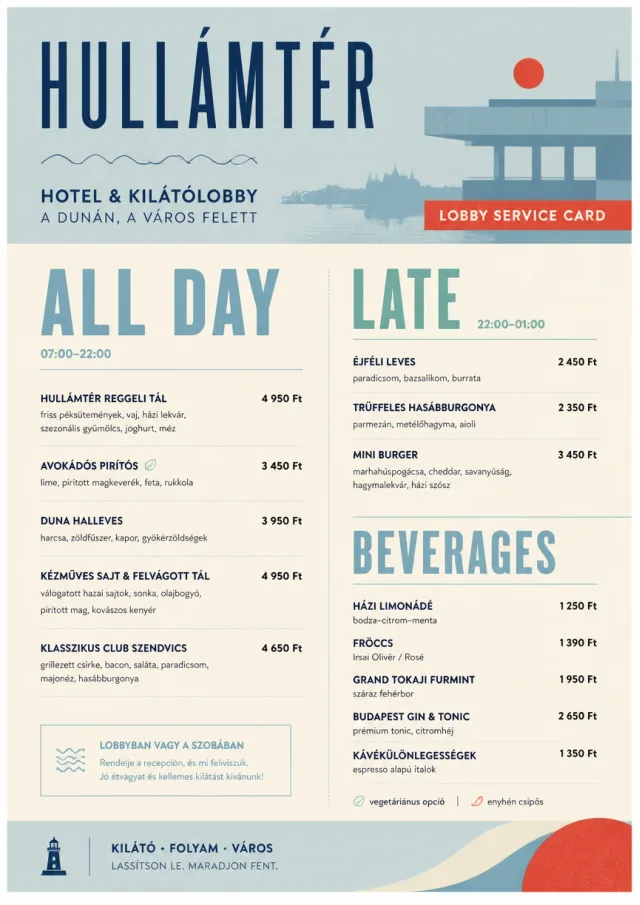 Lobby Service Card hotel-menu menu template preview
