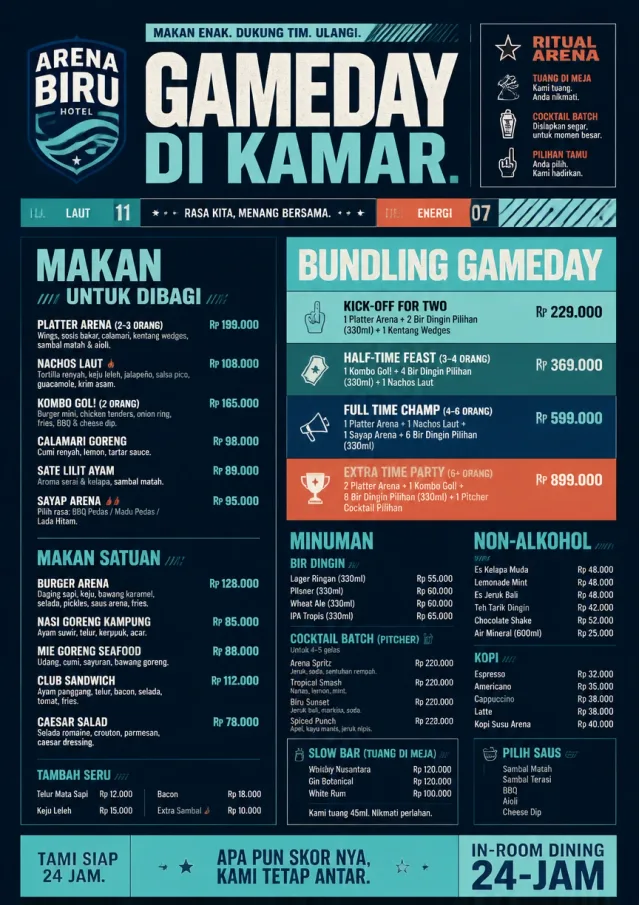 hotel sports arena energy hotel-menu menu template preview