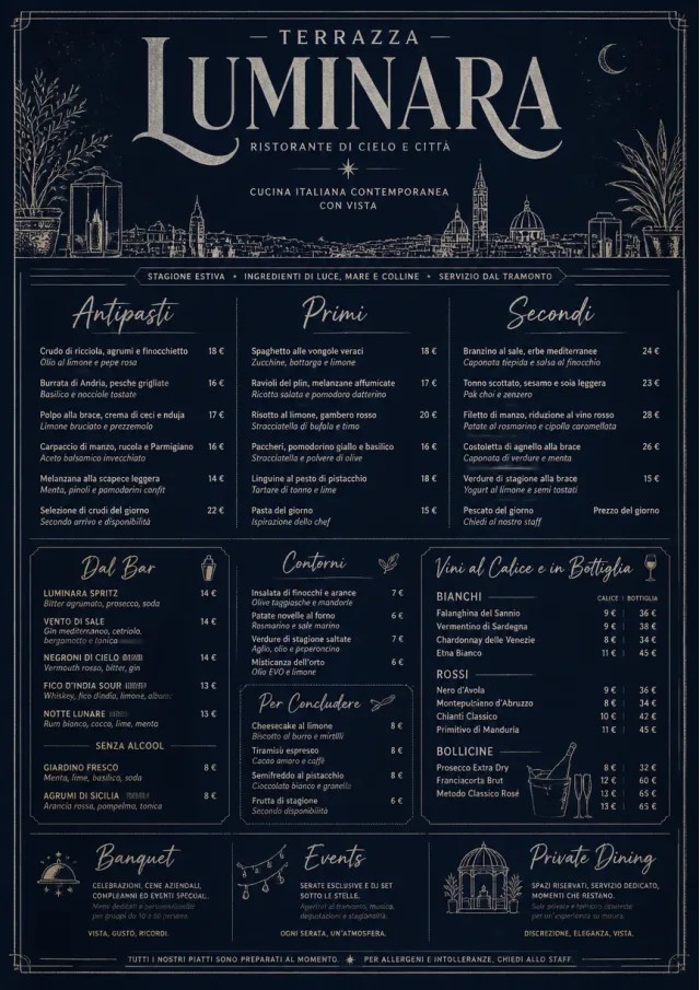 Rooftop Skyline hotel-menu menu template preview