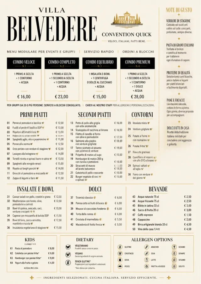 Convention Quick hotel-menu menu template preview