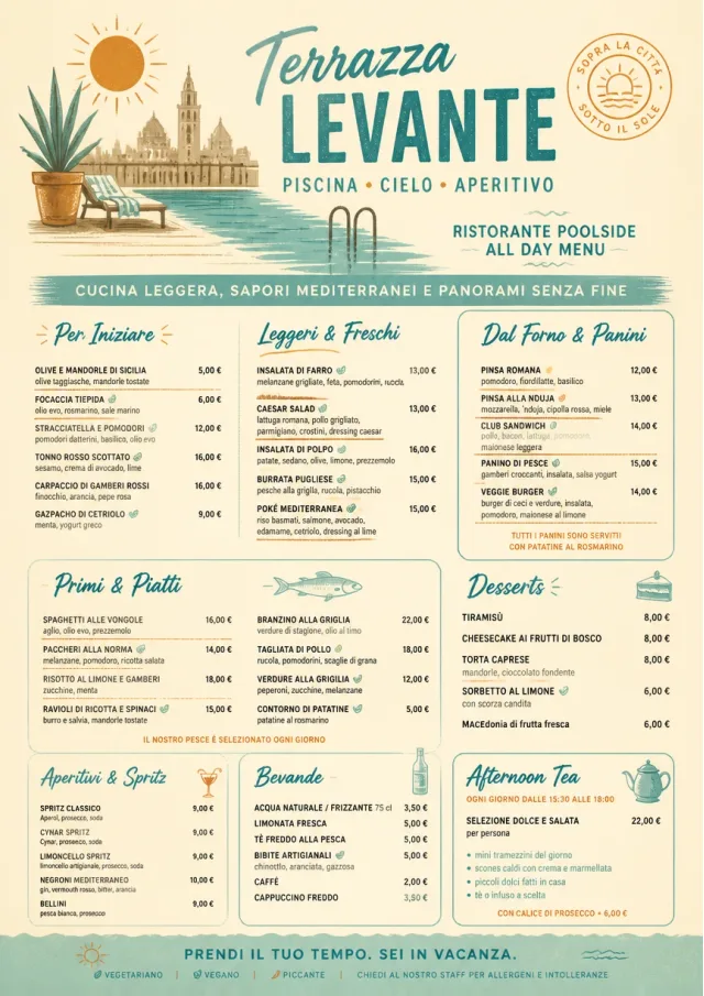 Resort Poolside hotel-menu menu template preview