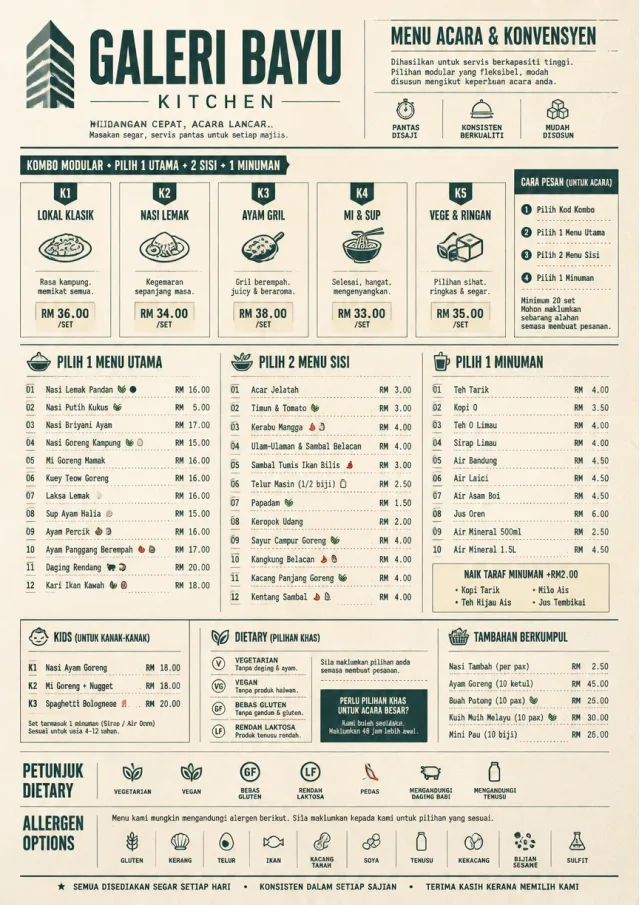 Convention Quick hotel-menu menu template preview