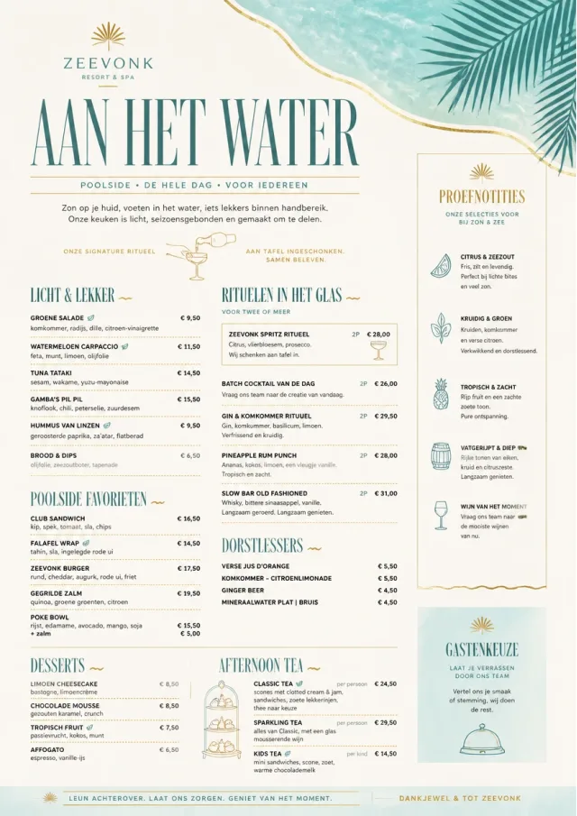 hotel resort poolside hotel-menu menu template preview