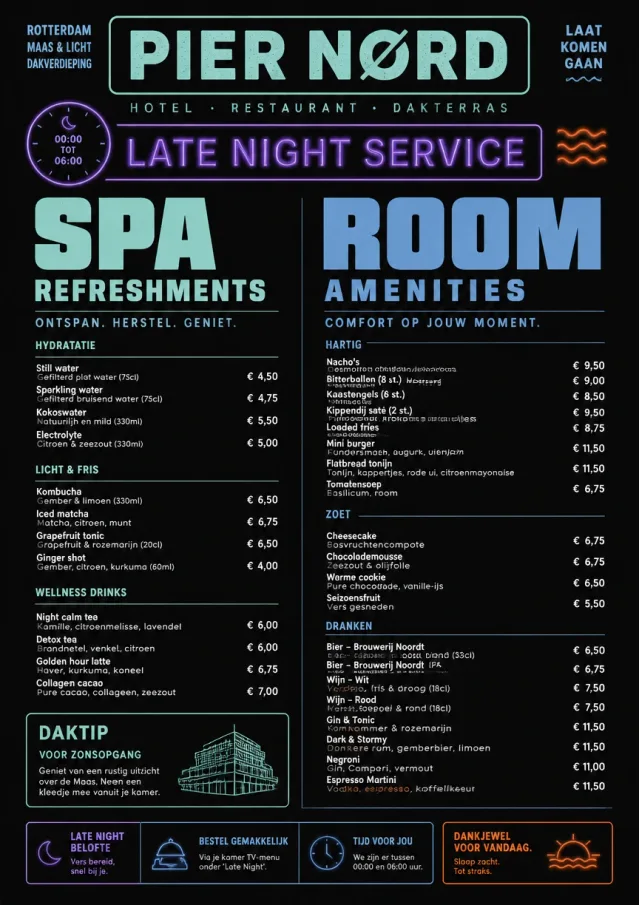 Late Night Service hotel-menu menu template preview