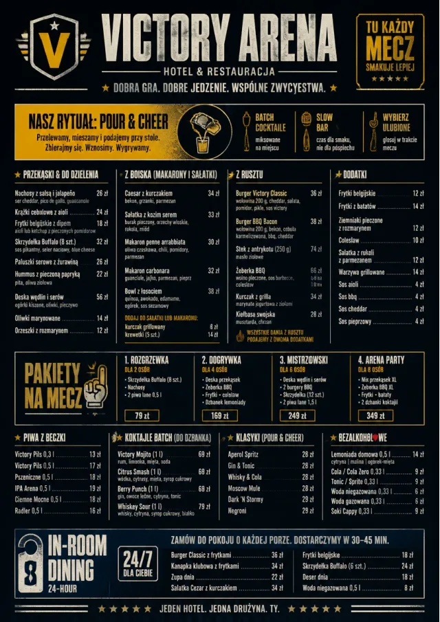 Sports Arena Energy hotel-menu menu template preview