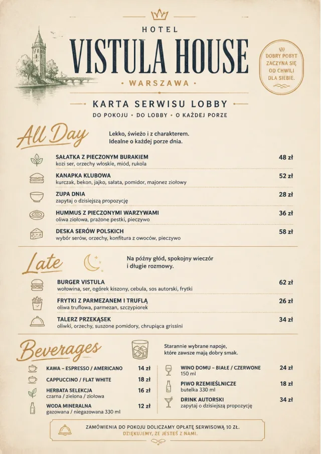 Lobby Service Card hotel-menu menu template preview