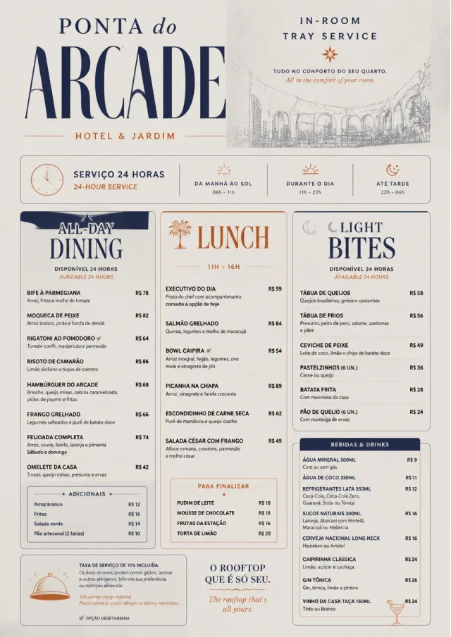 In-Room Tray Service hotel-menu menu template preview