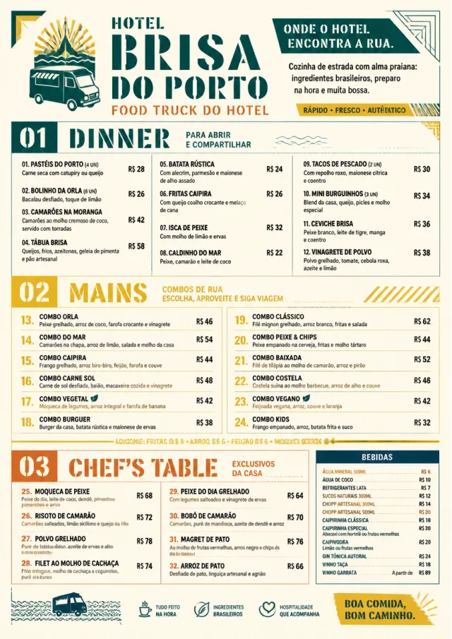 Food Truck Bold hotel-menu menu template preview