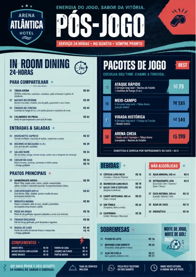 Sports Arena Energy hotel-menu menu template preview