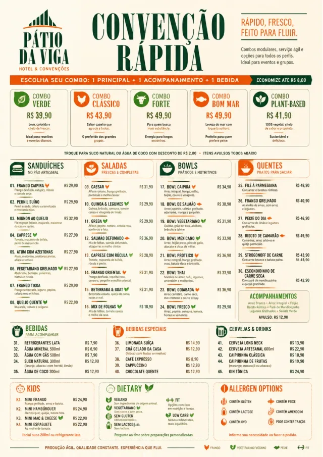 Convention Quick hotel-menu menu template preview