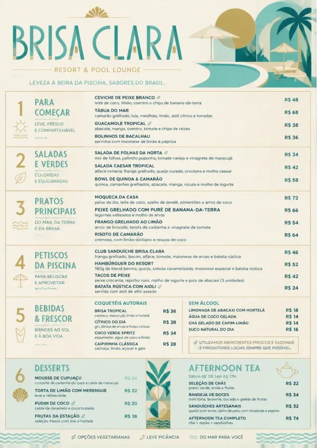 Resort Poolside hotel-menu menu template preview