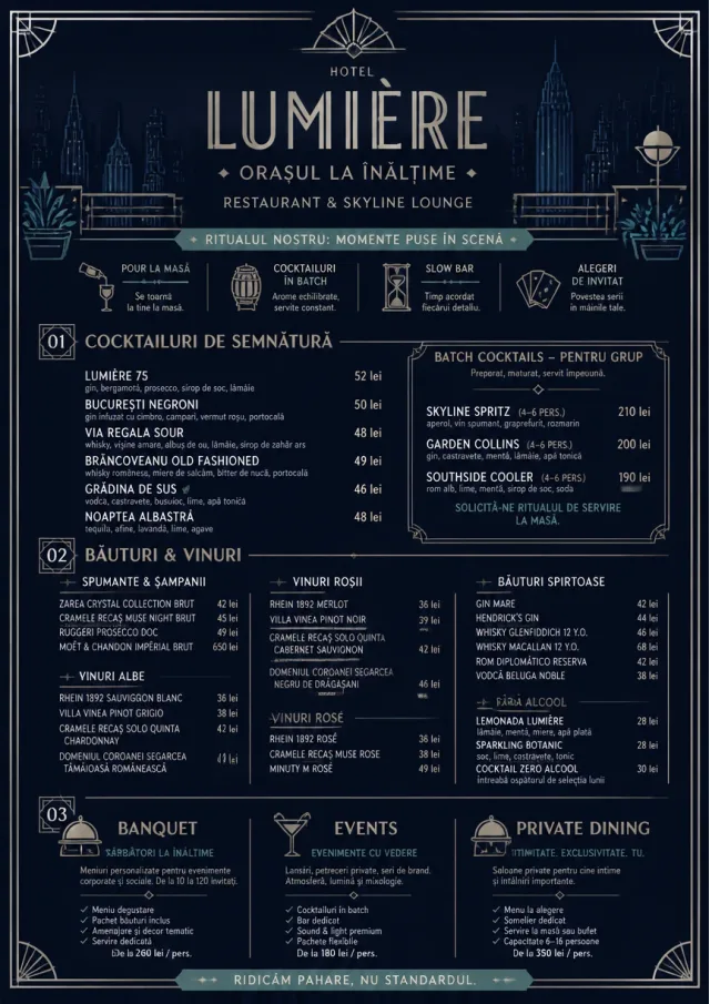 Rooftop Skyline hotel-menu menu template preview