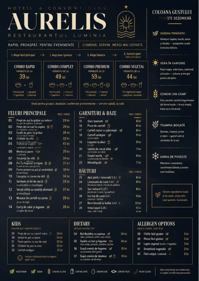 Convention Quick hotel-menu menu template preview