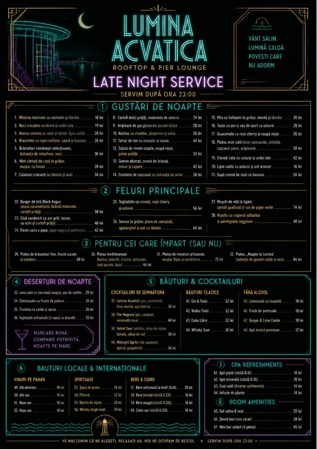 hotel late night service hotel-menu menu template preview