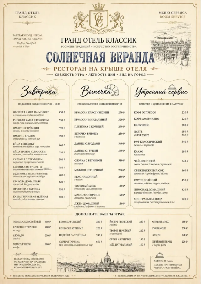 Grand Hotel Classic hotel-menu menu template preview
