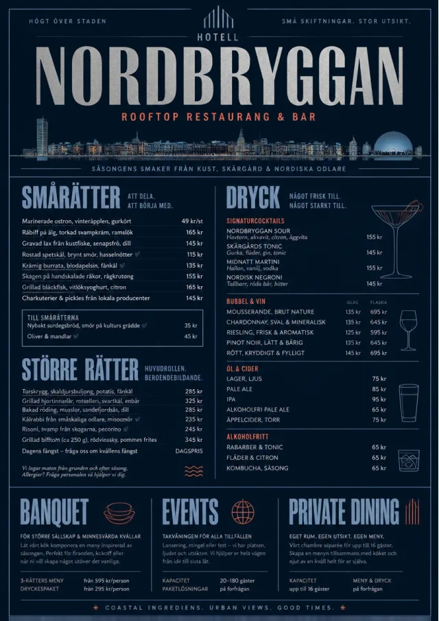 Rooftop Skyline hotel-menu menu template preview