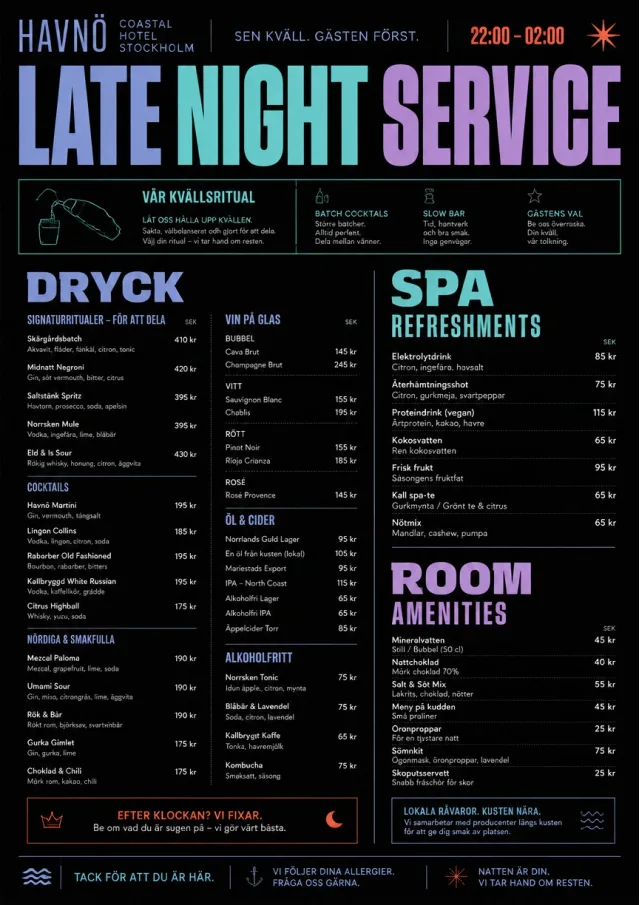 hotel late night service hotel-menu menu template preview