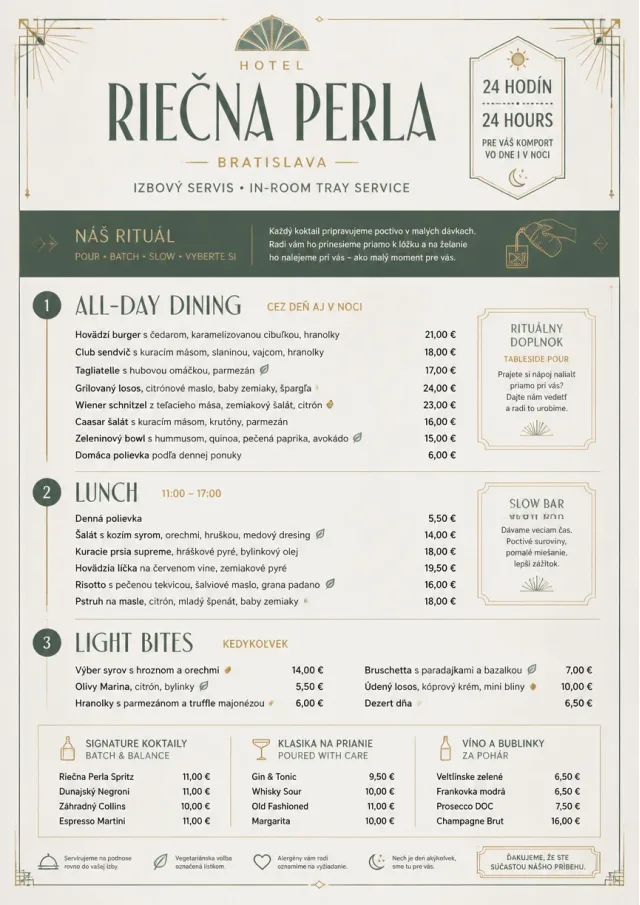 In-Room Tray Service hotel-menu menu template preview