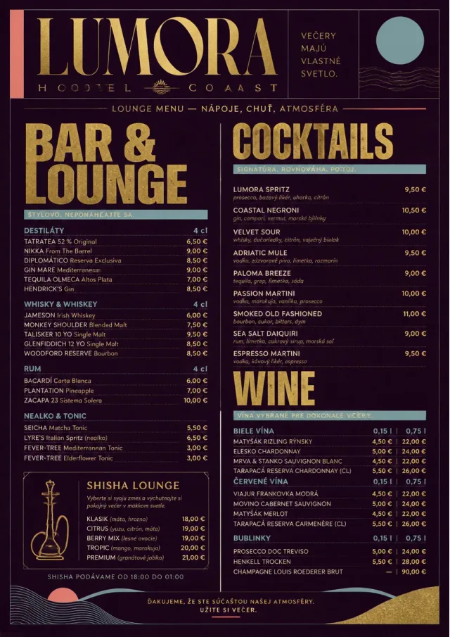 Lounge Velvet hotel-menu menu template preview