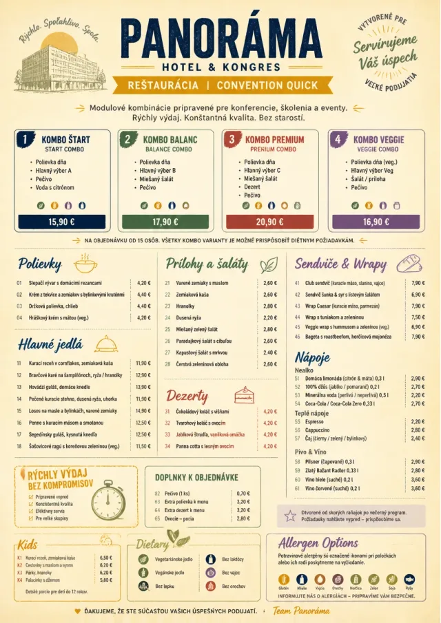 Convention Quick hotel-menu menu template preview