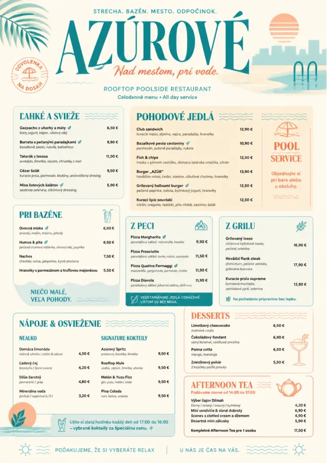 Resort Poolside hotel-menu menu template preview