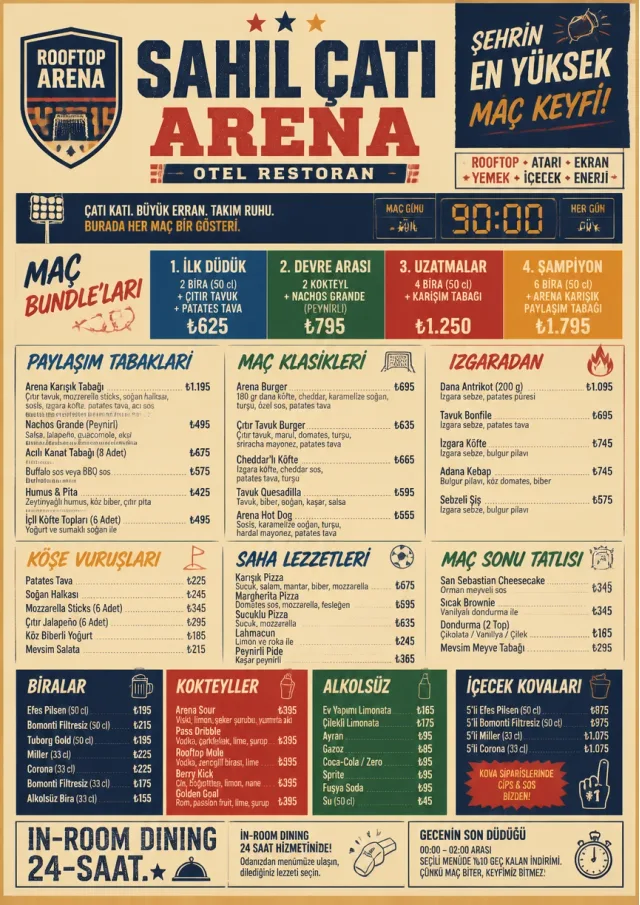 Sports Arena Energy hotel-menu menu template preview