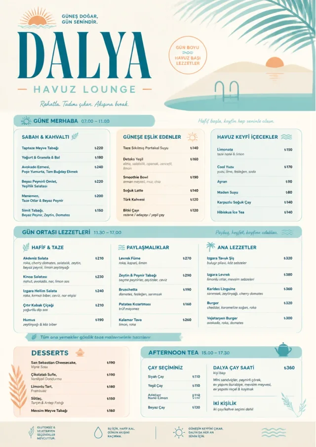 Resort Poolside hotel-menu menu template preview