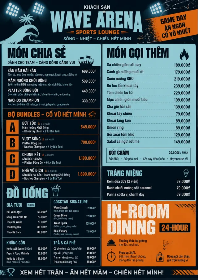 hotel sports arena energy hotel-menu menu template preview