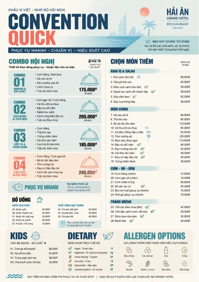 Convention Quick hotel-menu menu template preview