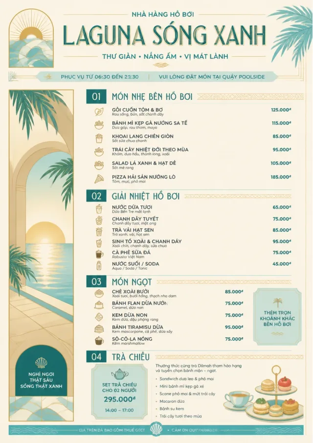 Resort Poolside hotel-menu menu template preview