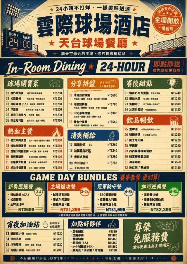 hotel sports arena energy hotel-menu menu template preview