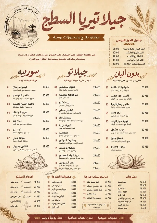 Bakery Rustic ice-cream-menu menu template preview