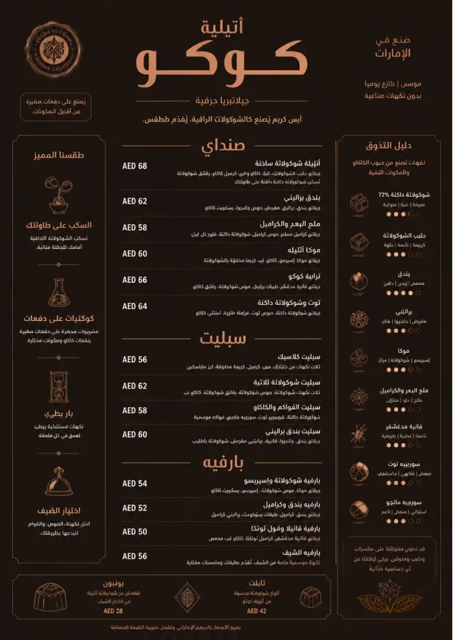 Chocolate Atelier ice-cream-menu menu template preview